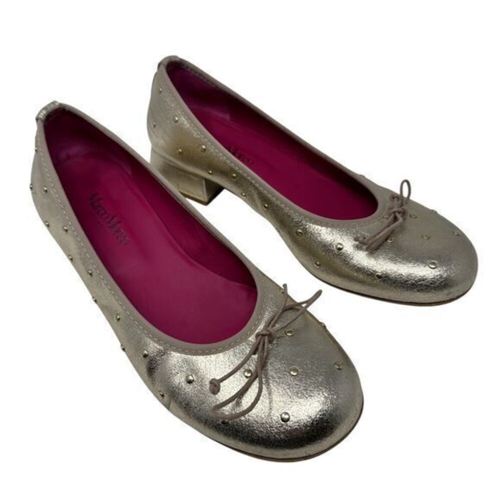 Marco‎ Moreo Milano Gold Leather Lia Pump Slip-On Shoes – Size 39